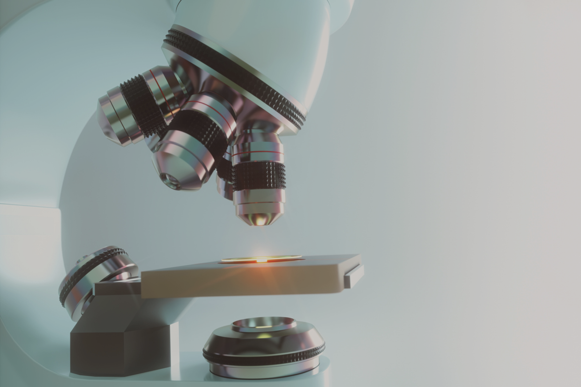 Microscope in laboratory setting representing testing and quality control of NAD+, NR, and NMN supplements.