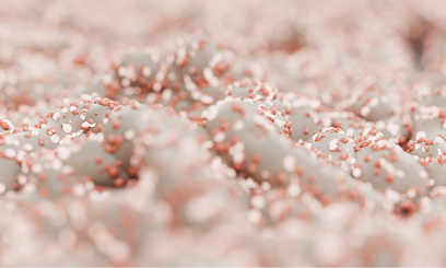 Liposomal particles visualized to represent encapsulated delivery of NAD+ and nicotinamide riboside (NR).